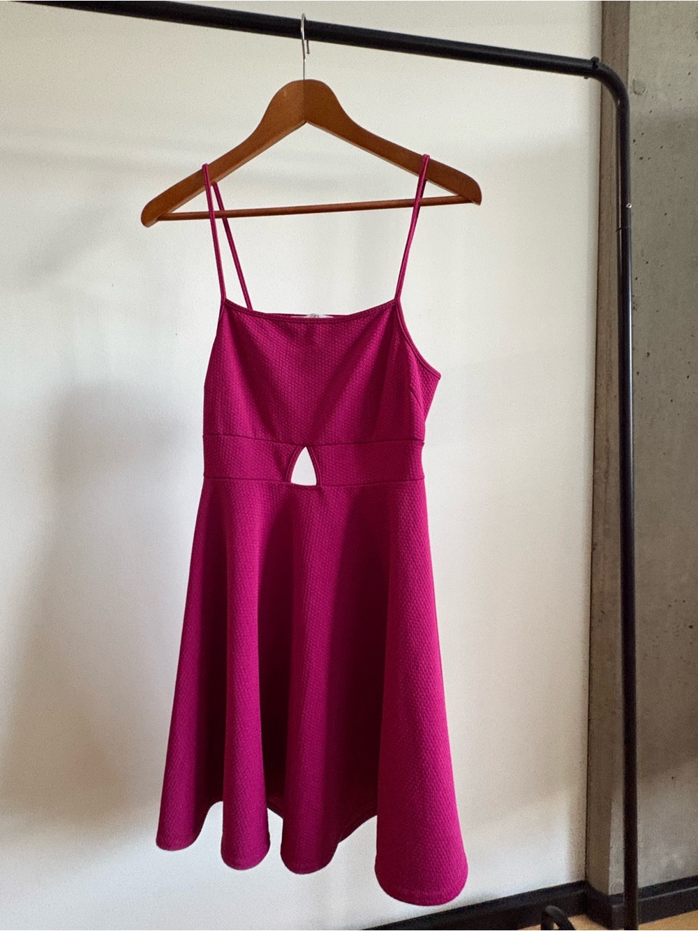 Oh My Love Fuchsia Pink Spaghetti Strap Fit & Flare Dress
